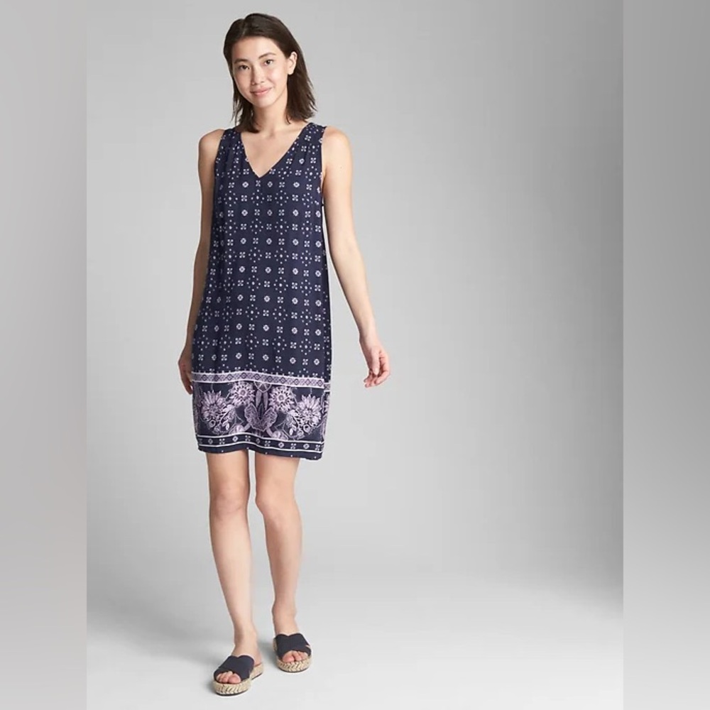 GAP Shift Dress Medium - navy blue and light purple